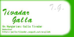 tivadar galla business card